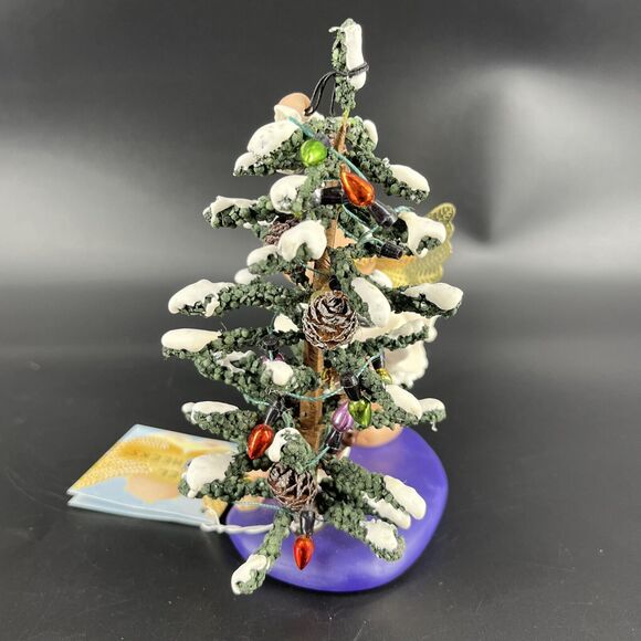 Vintage Kirk's Kritters Angel Cheeks Christmas Angel Figurine w/ Base Tree - Picture 10 of 16